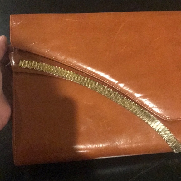 Vintage Stuart Weitzman Tan Leather Large Clutch - Picture 5 of 7